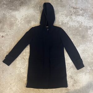 J Crew wool coat, Navy Hooded